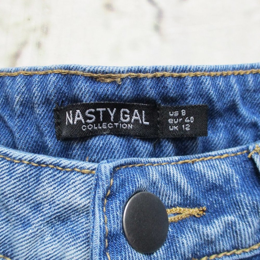 Nasty Gal Ultra High Rise Crop Destroyed Jeans - Picture 6 of 7